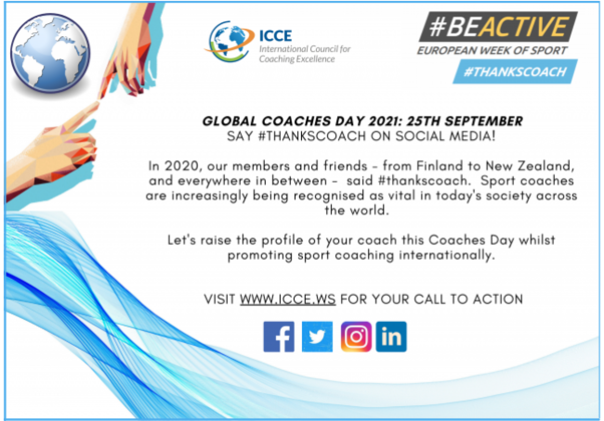 Coaches Day 2021 - 25th September: Save the Date!